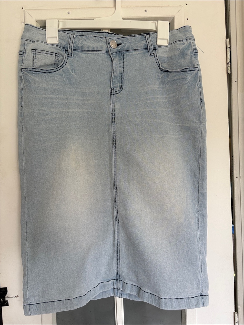 Be Girl Light Wash Denim Pencil Skirt - Women